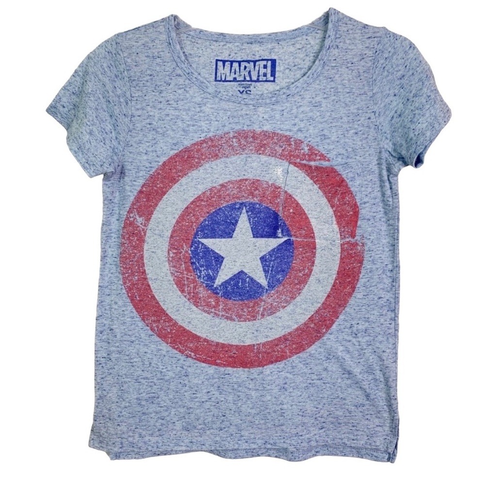 Marvel Captain America Short Sleeve Crewneck Graphic Tee Women’s Sz XS